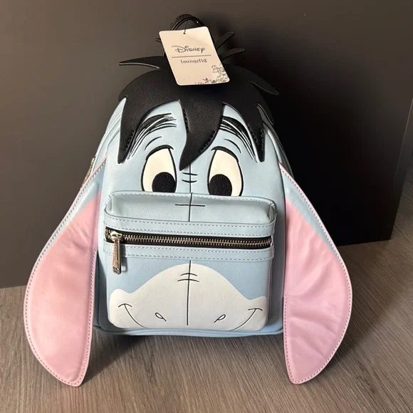Loungefly Blue and Pink Eeyore Backpack Loungefly Disney Winnie the Pooh Eeyore and Piglet Butterfly  main image 3